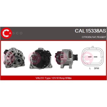 Alternador - CASCO CAL15338AS