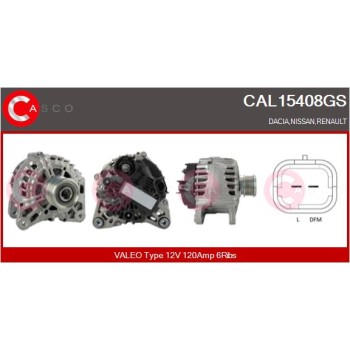Alternador - CASCO CAL15408GS