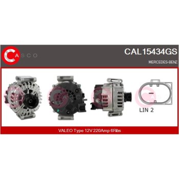 Alternador - CASCO CAL15434GS
