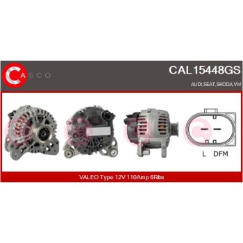 Alternador - CASCO CAL15448GS