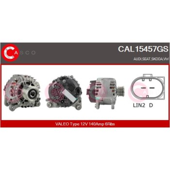 Alternador - CASCO CAL15457GS