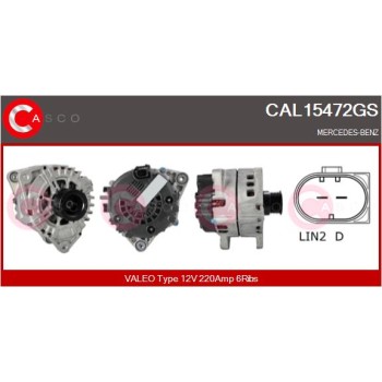 Alternador - CASCO CAL15472GS