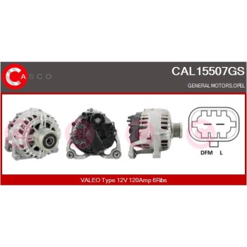 Alternador - CASCO CAL15507GS