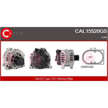 Alternador - CASCO CAL15520GS