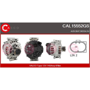 Alternador - CASCO CAL15552GS