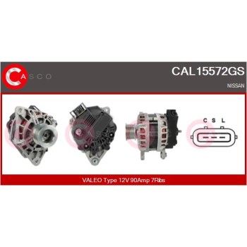 Alternador - CASCO CAL15572GS