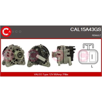 Alternador - CASCO CAL15A43GS