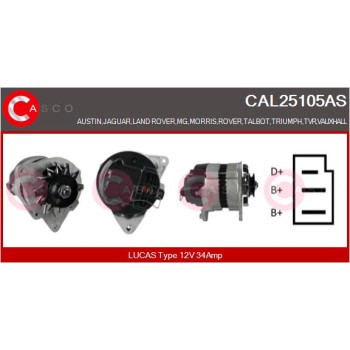 Alternador - CASCO CAL25105AS