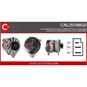 Alternador - CASCO CAL25106GS