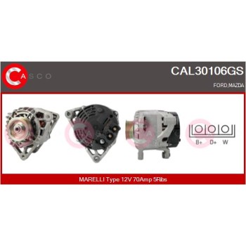 Alternador - CASCO CAL30106GS