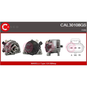 Alternador - CASCO CAL30108GS