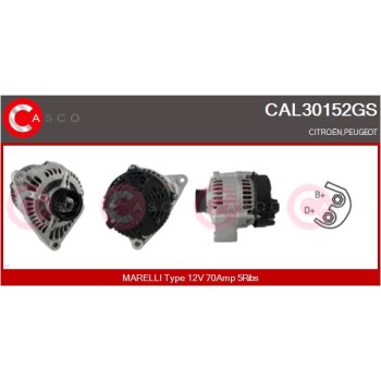 Alternador - CASCO CAL30152GS