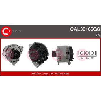 Alternador - CASCO CAL30166GS