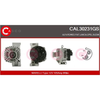 Alternador - CASCO CAL30231GS