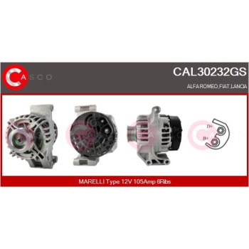 Alternador - CASCO CAL30232GS