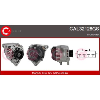 Alternador - CASCO CAL32128GS