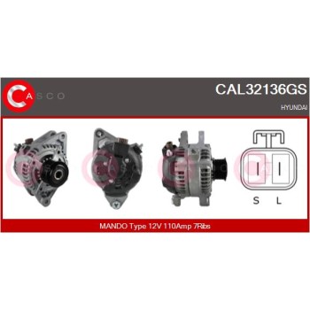 Alternador - CASCO CAL32136GS