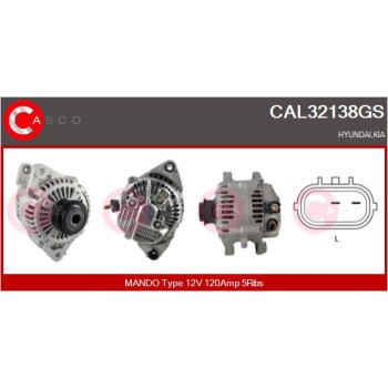 Alternador - CASCO CAL32138GS