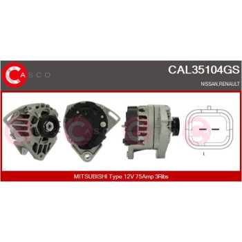 Alternador - CASCO CAL35104GS