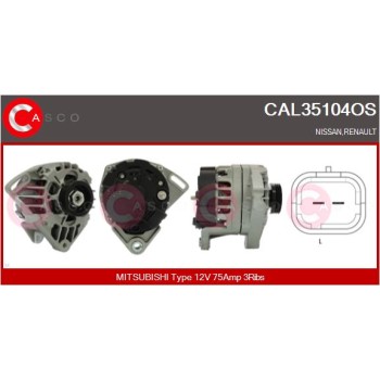 Alternador - CASCO CAL35104OS