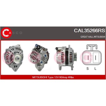 Alternador - CASCO CAL35266RS