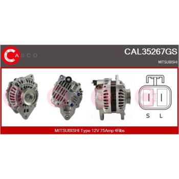 Alternador - CASCO CAL35267GS