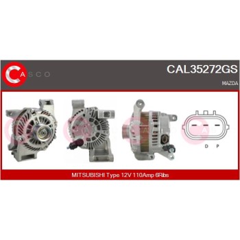 Alternador - CASCO CAL35272GS