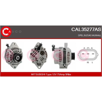 Alternador - CASCO CAL35277AS