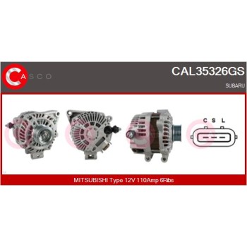 Alternador - CASCO CAL35326GS