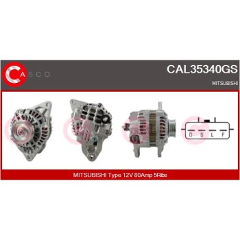 Alternador - CASCO CAL35340GS
