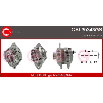Alternador - CASCO CAL35343GS