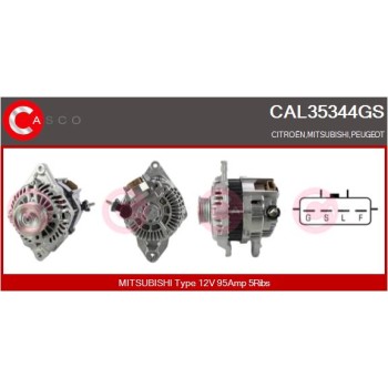 Alternador - CASCO CAL35344GS