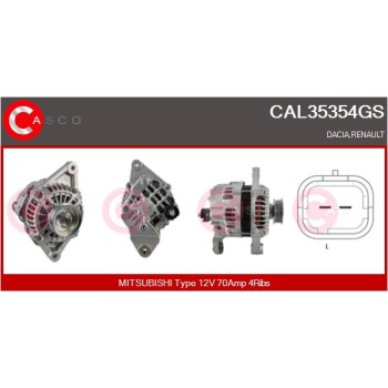 Alternador - CASCO CAL35354GS