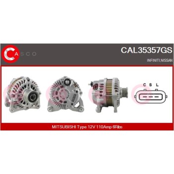 Alternador - CASCO CAL35357GS