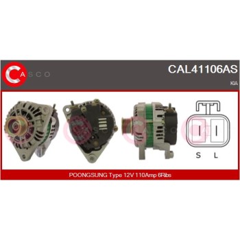 Alternador - CASCO CAL41106AS