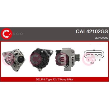 Alternador - CASCO CAL42102GS