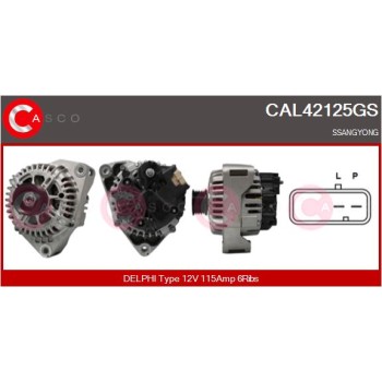 Alternador - CASCO CAL42125GS