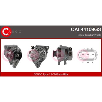 Alternador - CASCO CAL44109GS