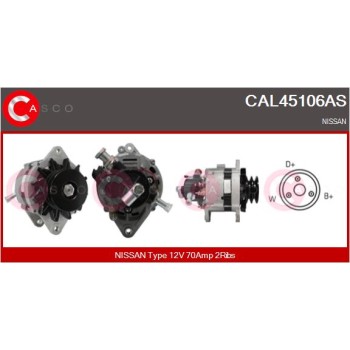 Alternador - CASCO CAL45106AS