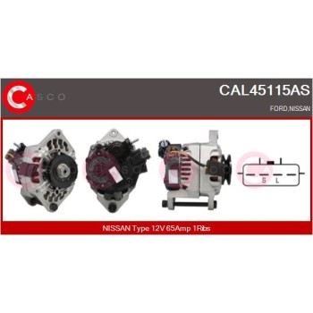 Alternador - CASCO CAL45115AS