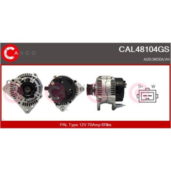 Alternador - CASCO CAL48104GS