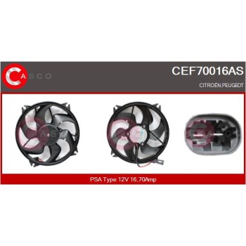 Motor eléctrico, ventilador del radiador - CASCO CEF70016AS