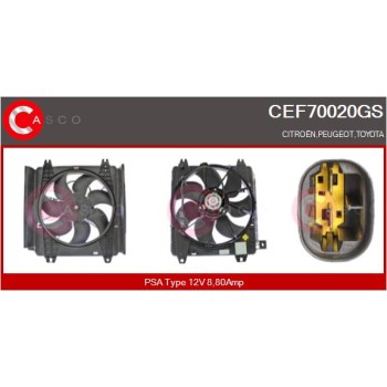 Motor eléctrico, ventilador del radiador - CASCO CEF70020GS