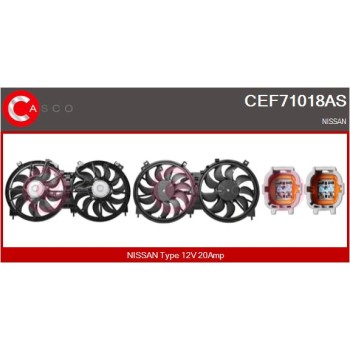 Motor eléctrico, ventilador del radiador - CASCO CEF71018AS