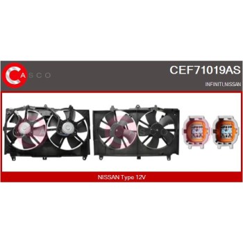 Motor eléctrico, ventilador del radiador - CASCO CEF71019AS
