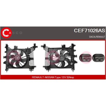 Motor eléctrico, ventilador del radiador - CASCO CEF71026AS