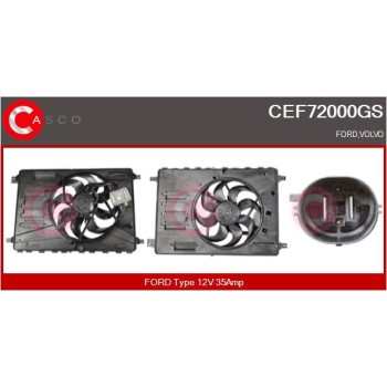 Motor eléctrico, ventilador del radiador - CASCO CEF72000GS
