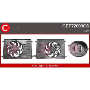 Motor eléctrico, ventilador del radiador - CASCO CEF72003GS