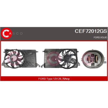 Motor eléctrico, ventilador del radiador - CASCO CEF72012GS