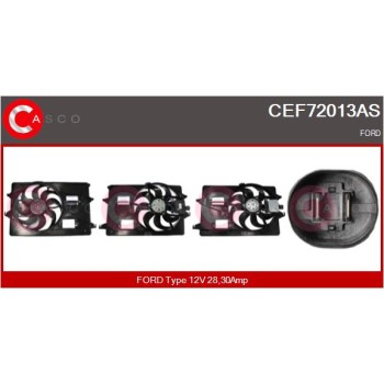 Motor eléctrico, ventilador del radiador - CASCO CEF72013AS